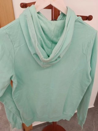 Felpa Pull&Bear Teal con Cappuccio e Logo