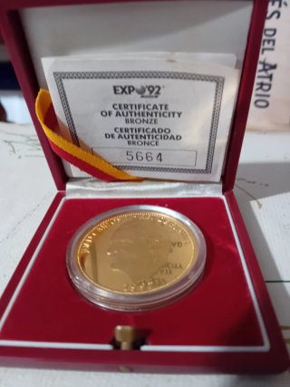 Medalla EXPO '92 Sevilla Bronce Certificado