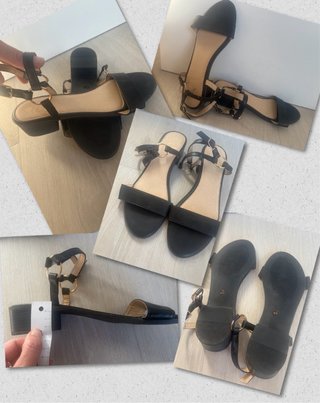 Sandalias tacón bajo negras Talla 40