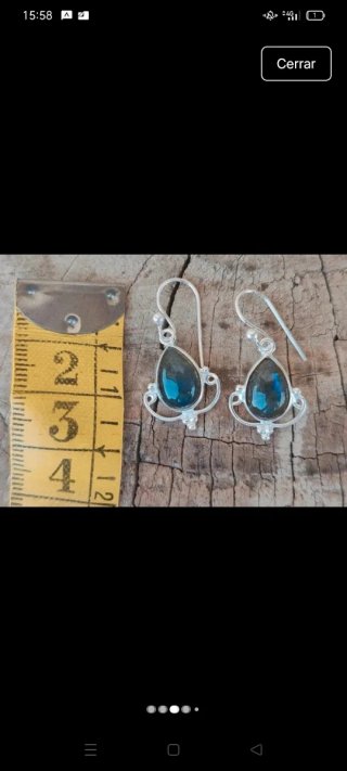 Conjunto de pendientes y anillo de plata