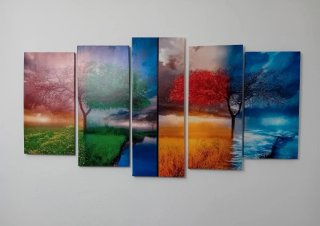 Set 5 Cuadros Árbol Estaciones