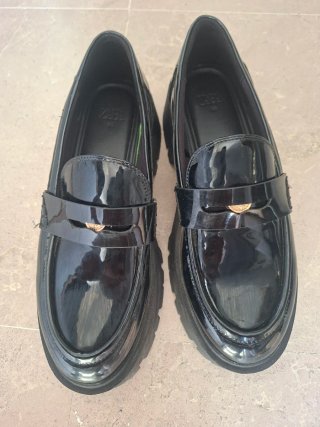 Zapatos Zara negros charol plataforma