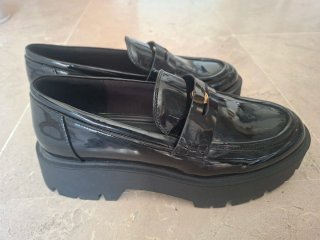 Zapatos Zara negros charol plataforma