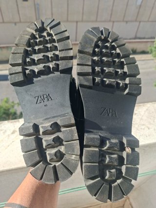 Zapatos Zara negros charol plataforma