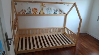 Cama Montessori Madera Natural