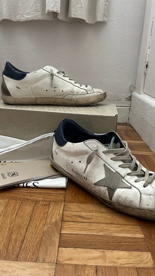 Golden Goose Superstar Hombre Azul y blancas