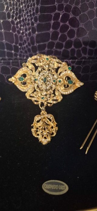 Aderezo Fallera Oro y Esmeralda