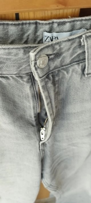Pantalón Zara Mujer Talla 40 Gris.
