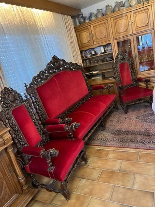 Conjunto Sofá y 2 Sillones Antiguos