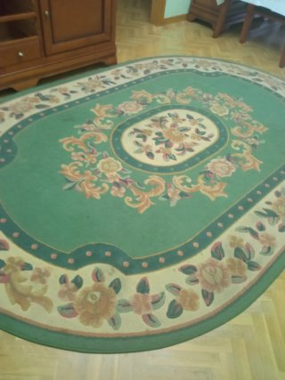 Preciosa Alfombra Ovalada de Lana