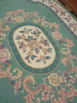 Preciosa Alfombra Ovalada de Lana