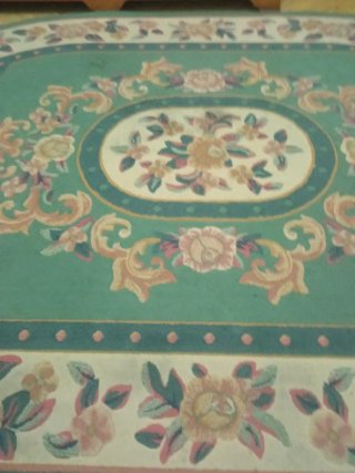 Preciosa Alfombra Ovalada de Lana