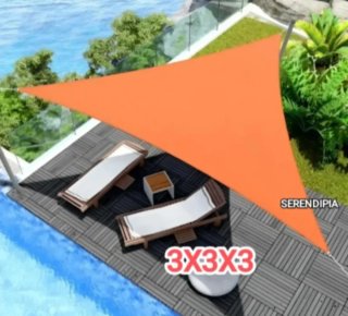 TOLDO VELA DE SOMBREO TRIANGULAR 3X3X3 NARANJA