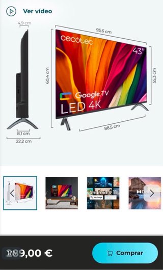 Televisor Cecotec 43 LED 4K Google TV