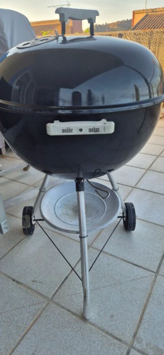 Barbacoa Carbón/Leña Negra y Plateada Weber