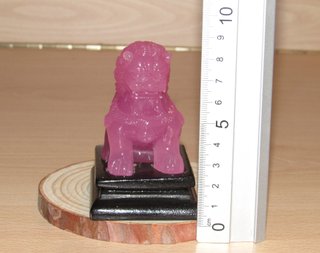 Perro león guardián Foo Fu chino oriental rosa