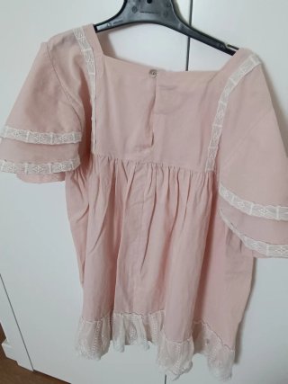 Vestido niña rosa con encaje