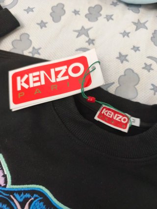 Sudadera Kenzo Negra con Tigre Multicolor