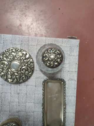 Juego tocador plata antiguo