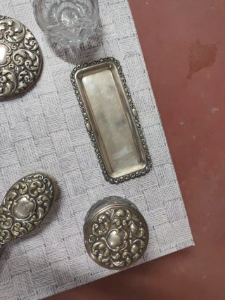 Juego tocador plata antiguo