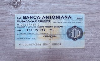 Lotto 6 assegni circolari italiani anni '70