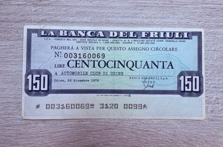 Lotto 6 assegni circolari italiani anni '70