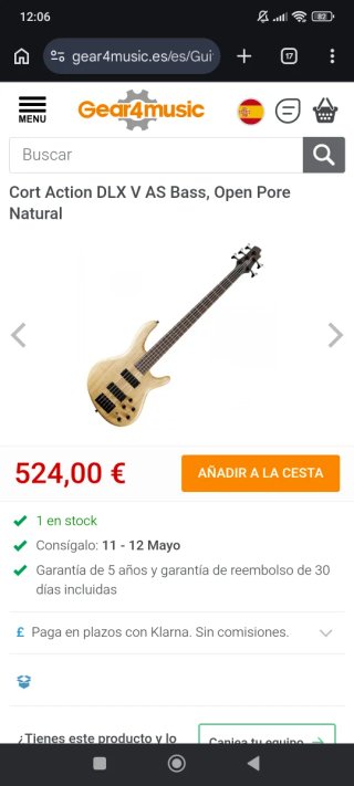 Bajo Cort Action DLX V AS 5 cuerdas