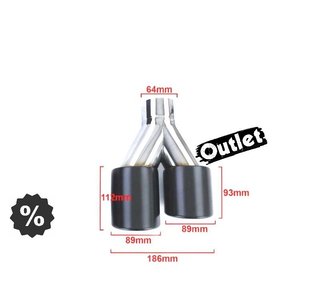 WD COLA ESCAPE SALIDA DOBLE UNIVERSAL 2x 89MM ACERO INOX NEG