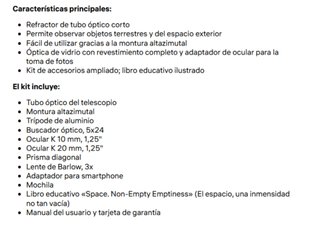 Telescopio Discovery ST70 Nuevo + Libro+Accesorios