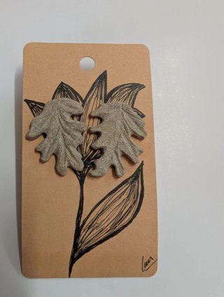 Pendientes hoja de piedra natural