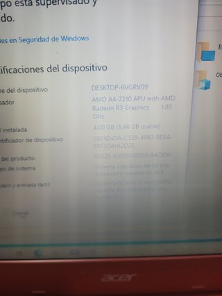 Portátil Acer Rojo
