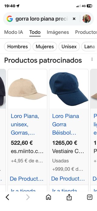 Gorra Loro Piana Azul y Marrón