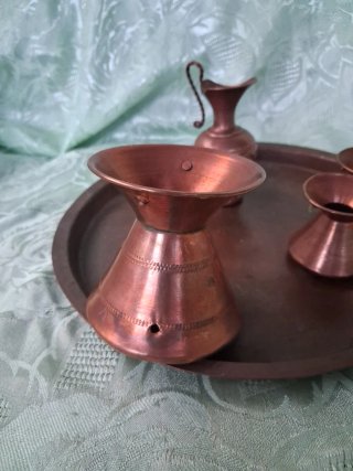 Set Rame Bronzo Vassoio