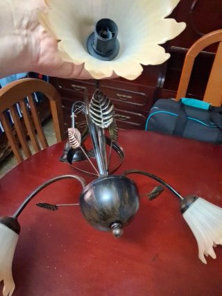 Lámpara de techo metal y cristal