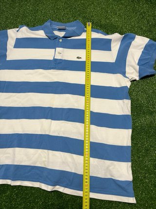 Polo Lacoste Rayas Azul Blanco Talla