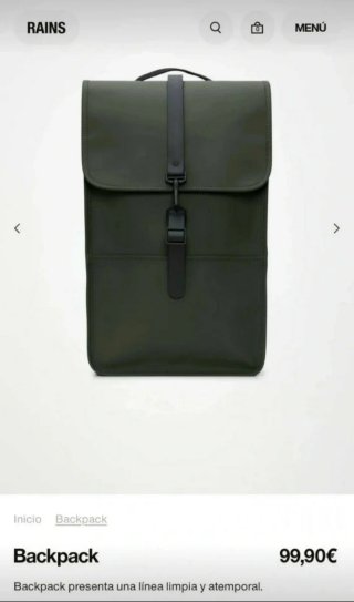 Mochila Rains impermeable verde grande