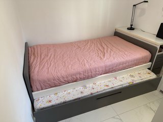 Cama nido 105cm con cabecero con 2 cajónes