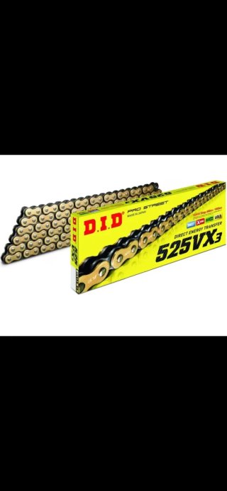 Cadena D.I.D 525VX3 Pro Street Oro