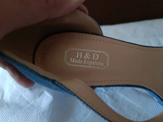 Sandalias Tacón Denim Azul Talla 37 NUEVAS