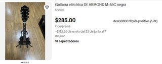 Guitarra D'Armond M-85 C  /Guild, luego FENDER