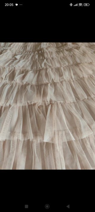 Falda larga volantes beige talla única