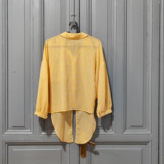Camisa C&A cuadros naranja y blancos