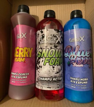 FullCarX Champú Coche Cherry, Snow, Blue Berry