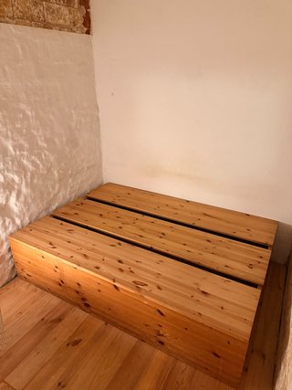 Cama de pino natural 190x135x43
