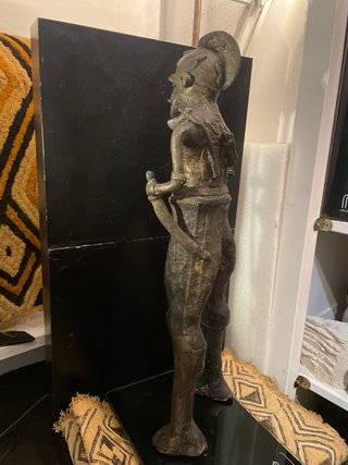 Figura Arte Africano Bronce Guerrero