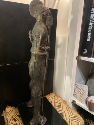 Figura Arte Africano Bronce Guerrero