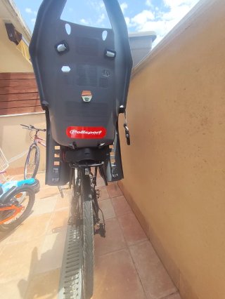 Bicicleta Doble Suspensión + Silla Infantil