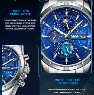 Reloj Mark Fairwhale Hombre Azul/Plata