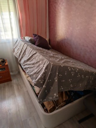 Cama canapé con cabecero y colchón