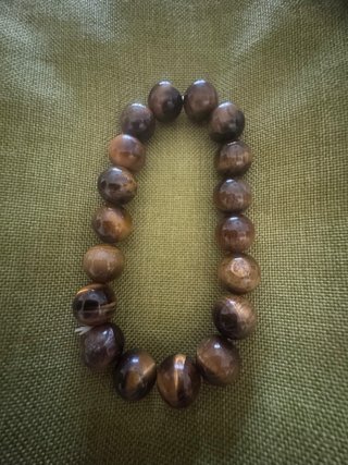 Pulsera de minerales marrón y dorado